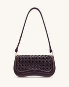 Joy Woven Shoulder Bag - Dark Red