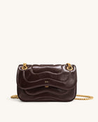 Tina Quilted Chain Crossbody - Deep Claret Brown