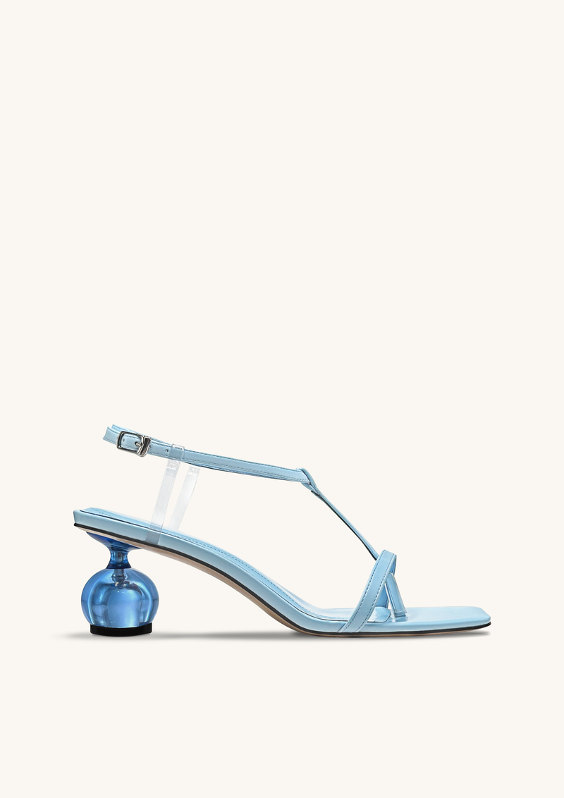 Charlotte Strappy Heels with Spherical Heel - Sky Blue