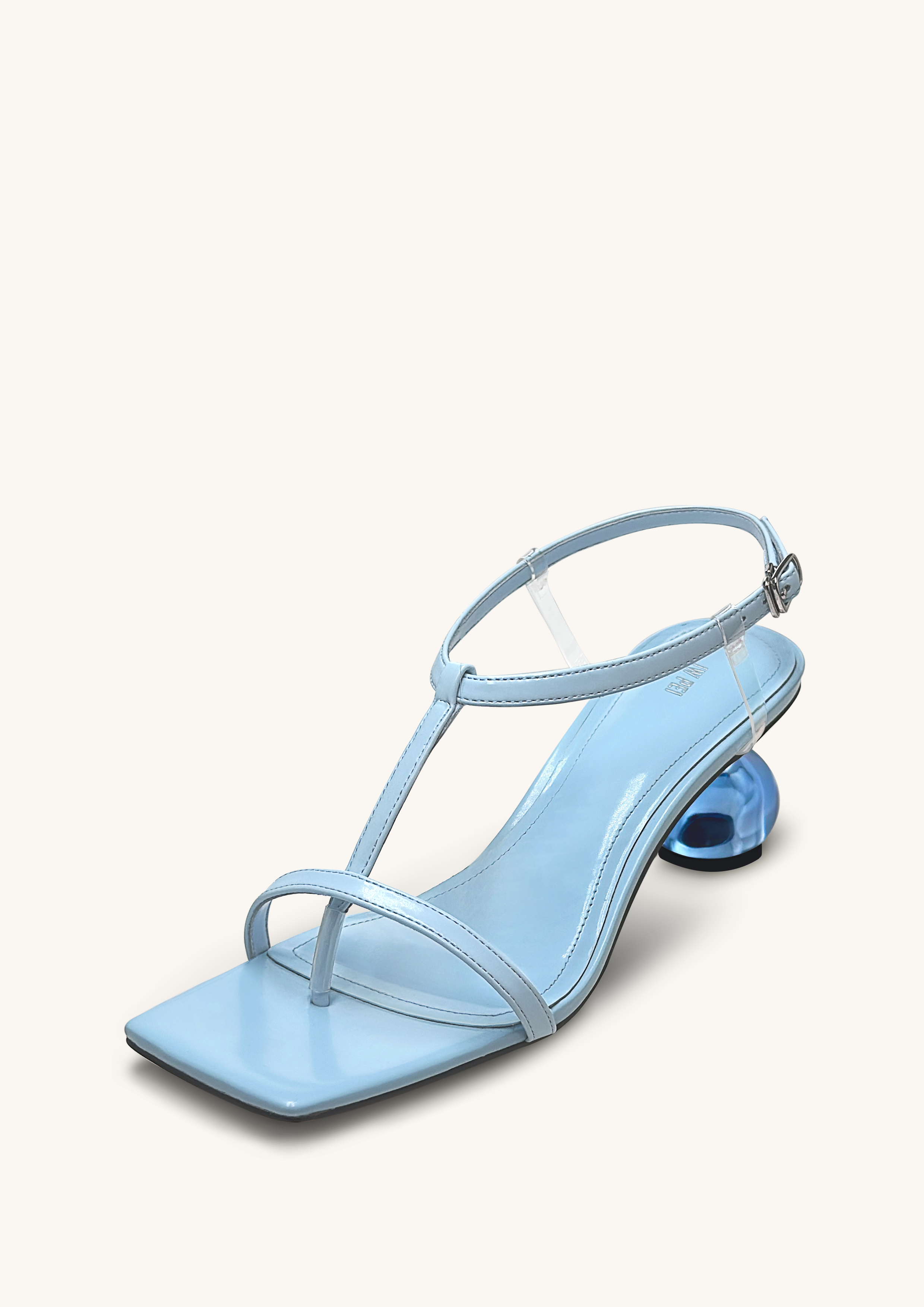 Charlotte Strappy Heels with Spherical Heel - Sky Blue