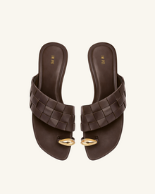 Ava Woven Toe Sandals - Chocolate Brown