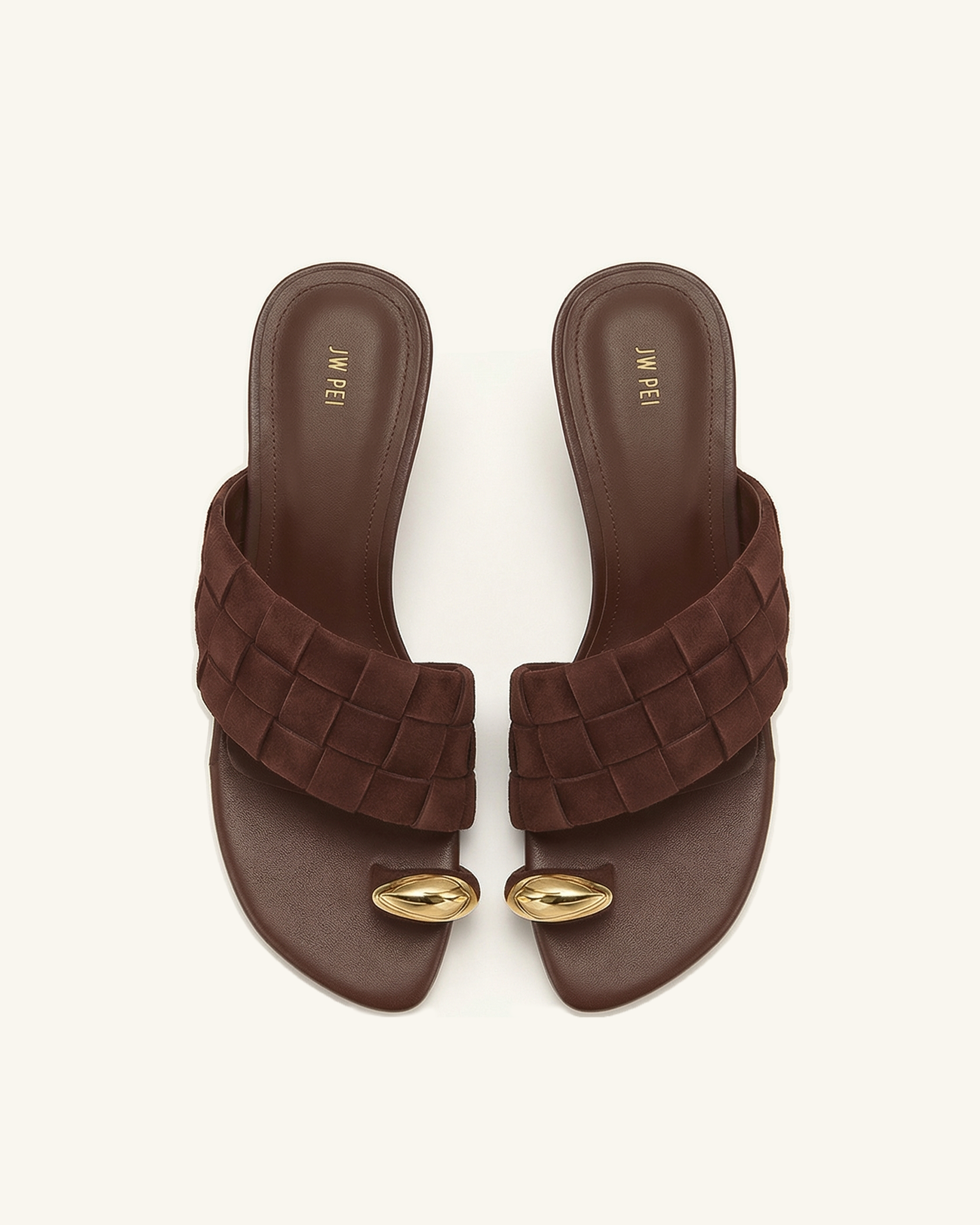 Ava Woven Toe Sandals - Brown