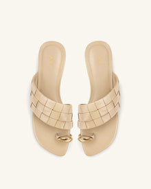 Ava Woven Toe Sandals - Neutral