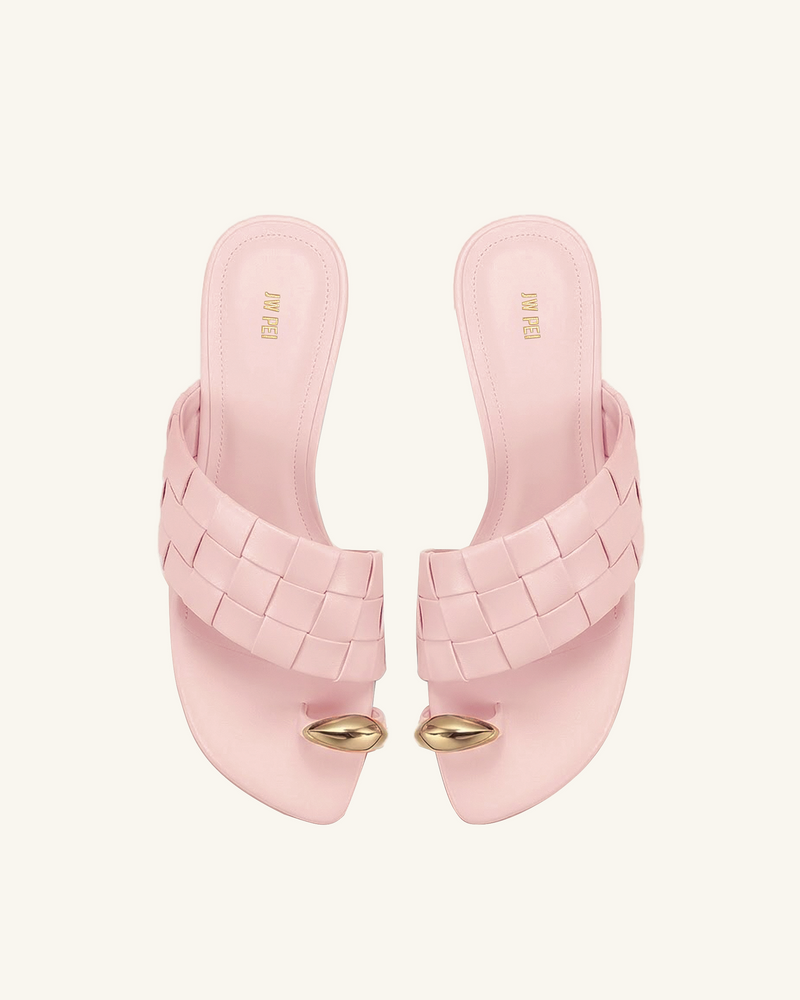 Ava Woven Toe Sandals - Pink
