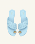 Ava Woven Toe Sandals - Light Blue