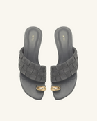 Ava Woven Toe Sandals - Dark Grey