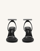 Alivia Artifical Crystal Heel Sandals - Black