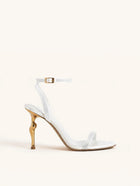 Alivia Artifical Crystal Heel Sandals - White