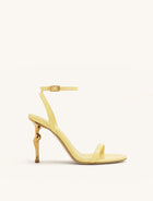 Alivia Gold Metal Heel Sandals - Pale Yellow