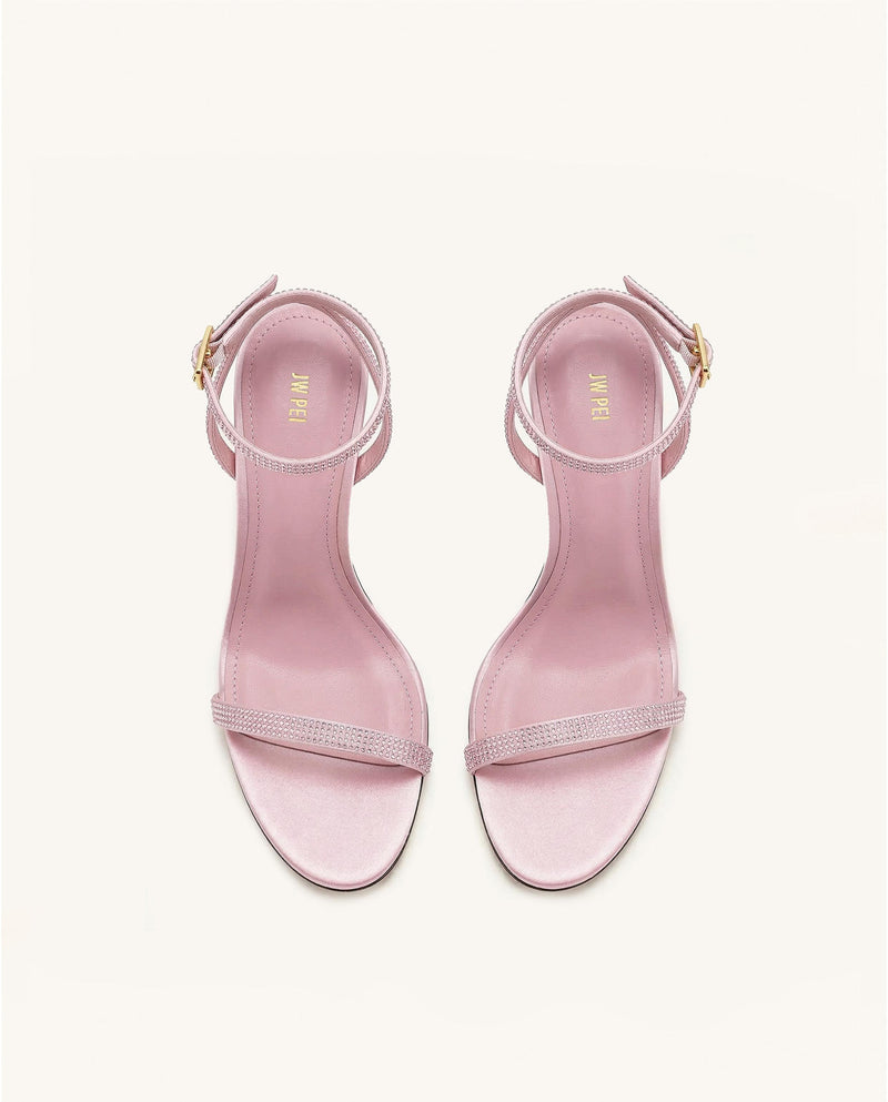 Alivia Artifical Crystal Heel Sandals - Pink