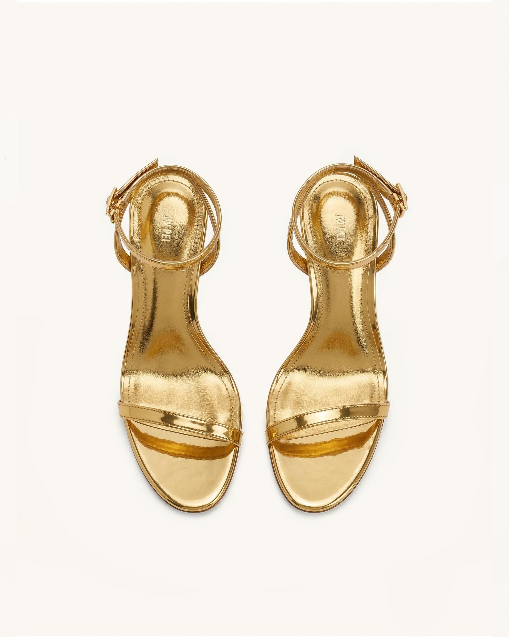 Alivia Gold Metal Heel Sandals - Gold