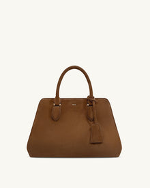 Lara Faux Suede Tote Bag - Brown