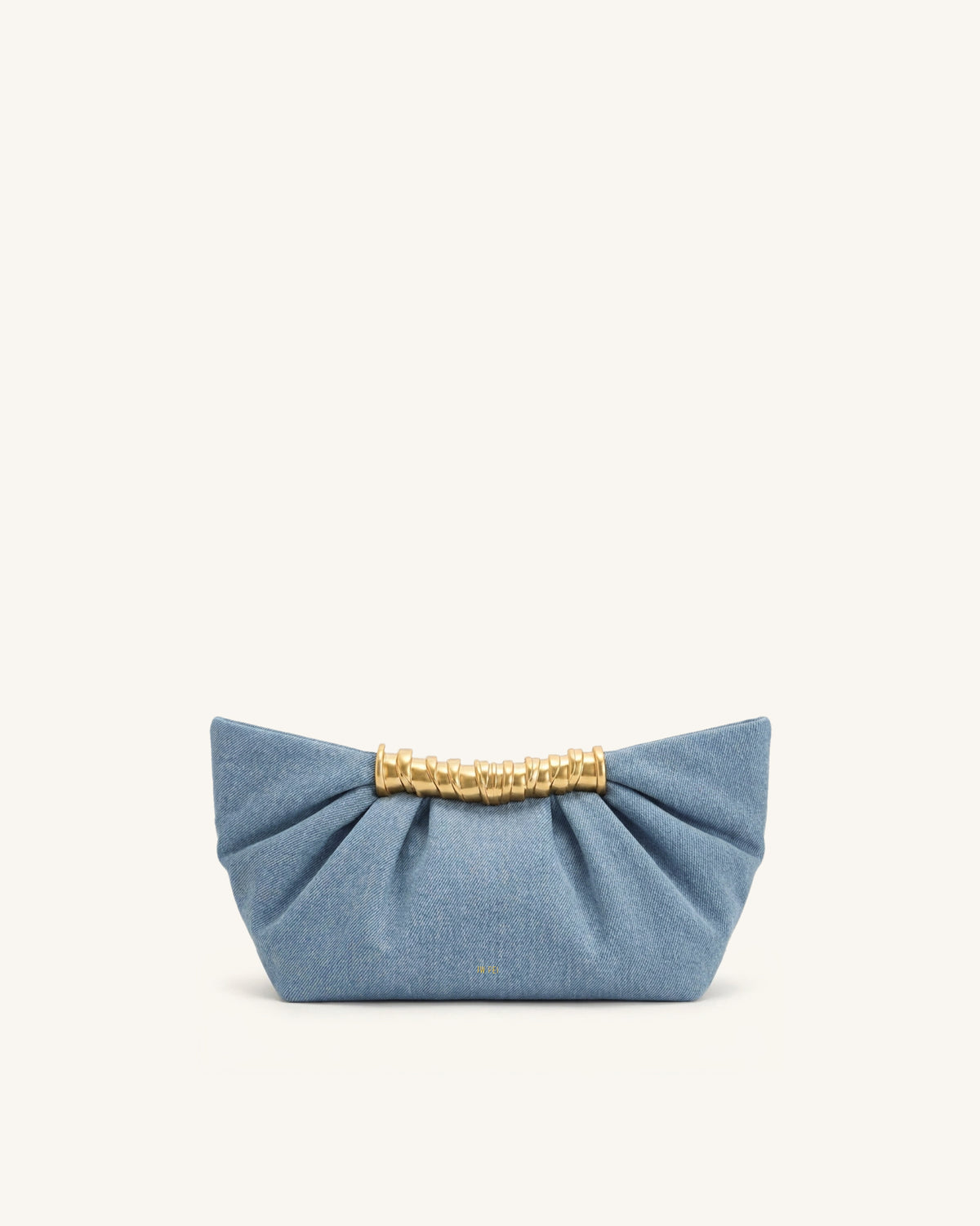 Leia Pleated Clutch - Light Blue Denim