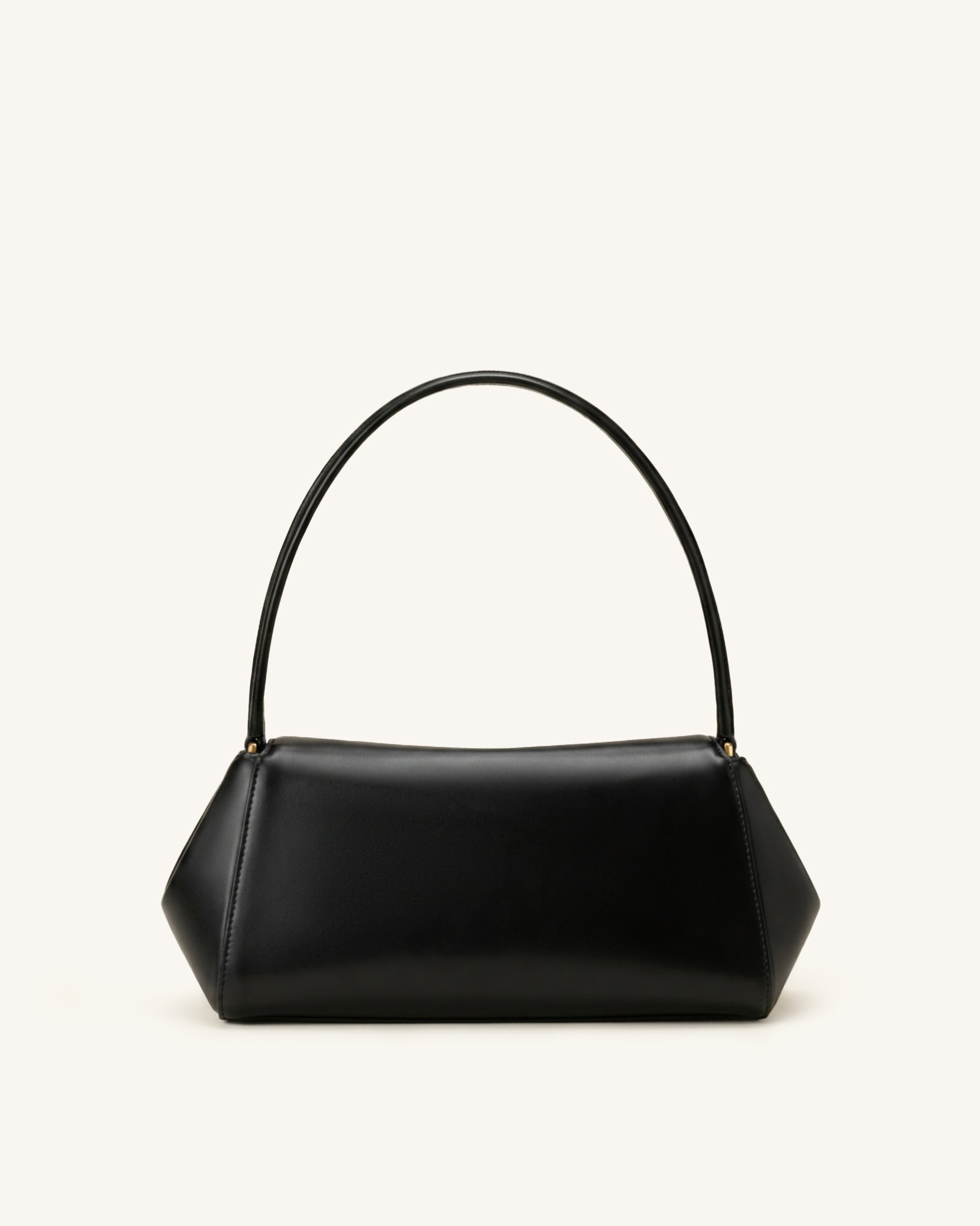 Lucia Turn-Lock Flap Shoulder Bag - Black