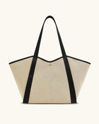 Kiana Large Capacity Tote Bag - Black Canvas