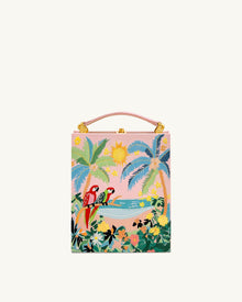 Taya Tropical Parrot Pattern Book Shape Clutch Bag - Pink