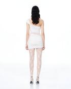 Isidore 3D Floral Wrinkles Mini Dress - White