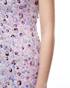 Esme Floral Sequin Embroidered Mini Dress - Purple