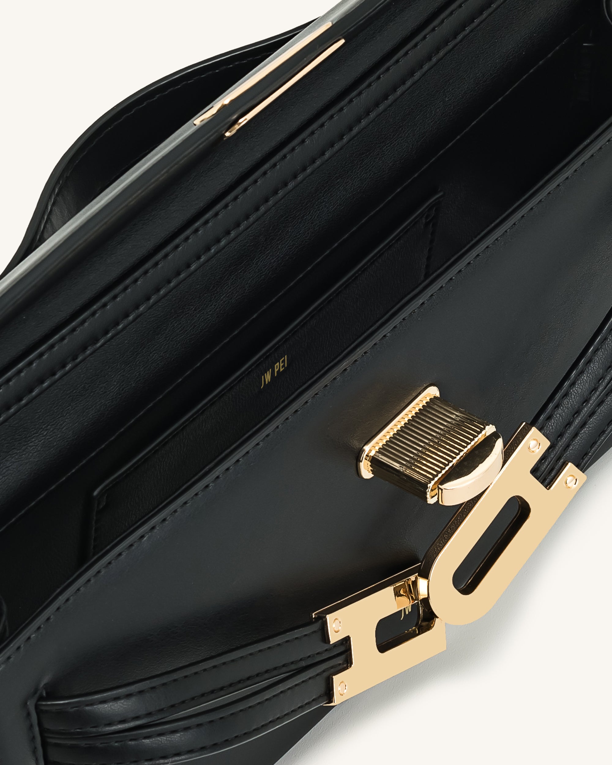 Bria Structured Top Handle Bag - Black
