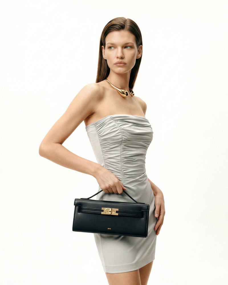 Bria Structured Top Handle Bag - Black