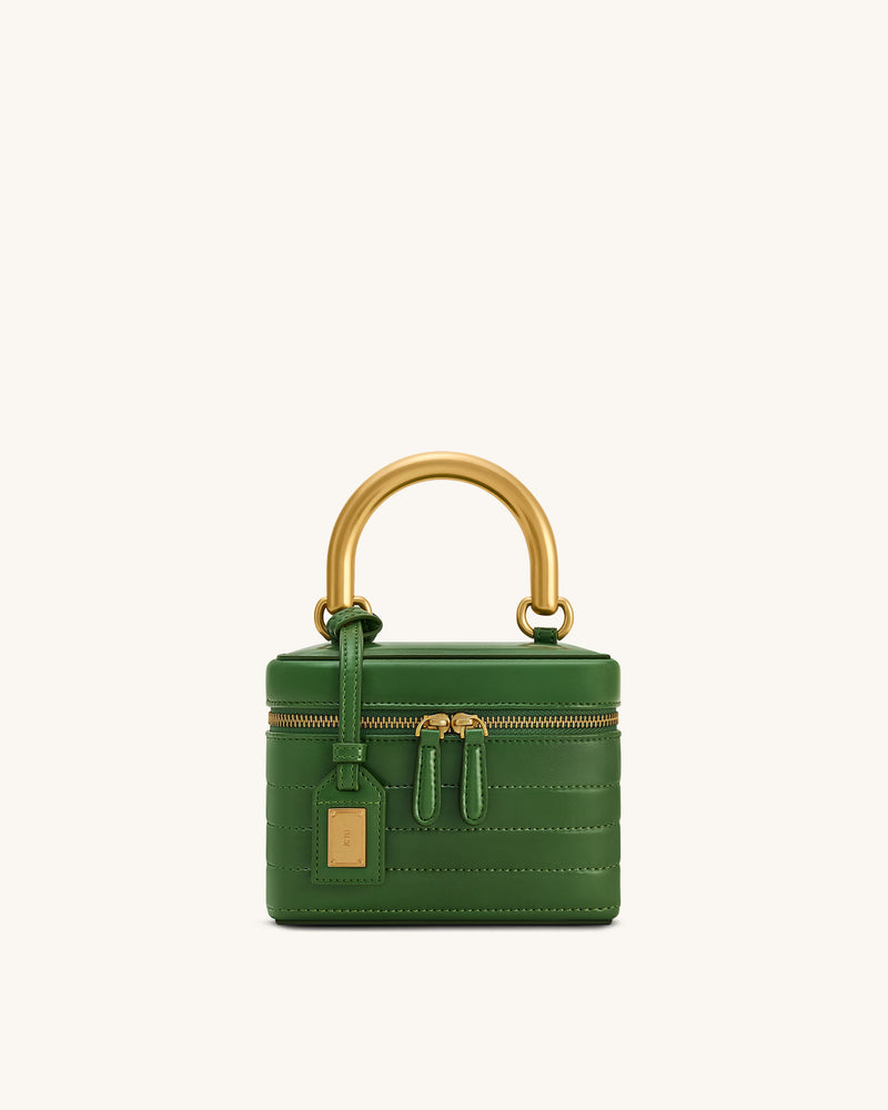 Evelyn Quilted Box Top Handle Bag - Green