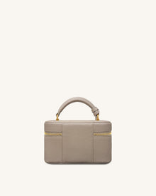 Cleo Box Shape Top Handle Bag - Taupe