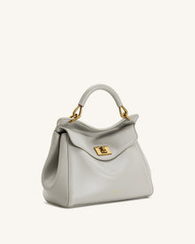 Lucia Classic Top Handle Bag - Light Gray