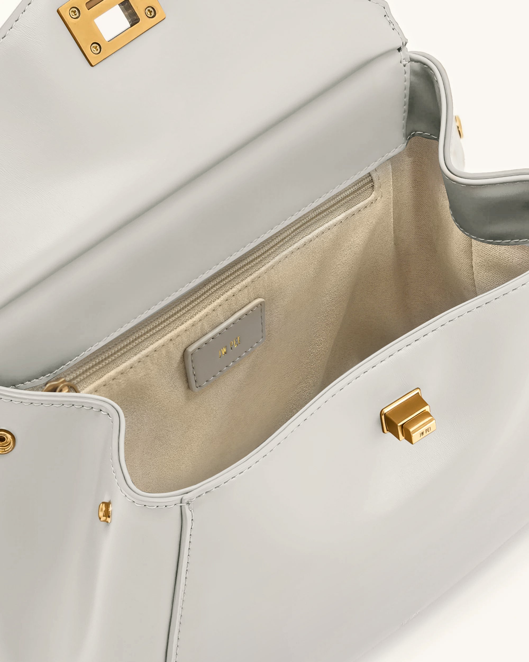 Lucia Classic Top Handle Bag - Light Gray
