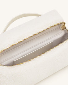 Thea Faux Fur Top Handle Bag - Cream