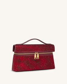 Thea Artificial Crystal Top Handle Bag - Red