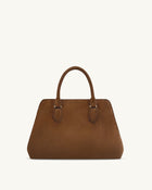 Lara Faux Suede Tote Bag - Brown