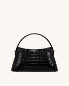 Talia Top Handle Bag - Black Croc