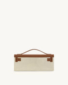 Bria Structured Top Handle Bag - Brown Canvas