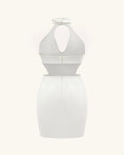 Gabriella Belted Cutout Halter Mini Dress - Ivory