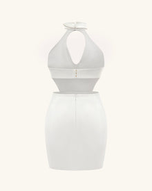 Gabriella Belted Cutout Halter Mini Dress - Ivory