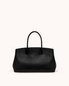 Ziva Metal Lock Decoration Tote Bag - Black