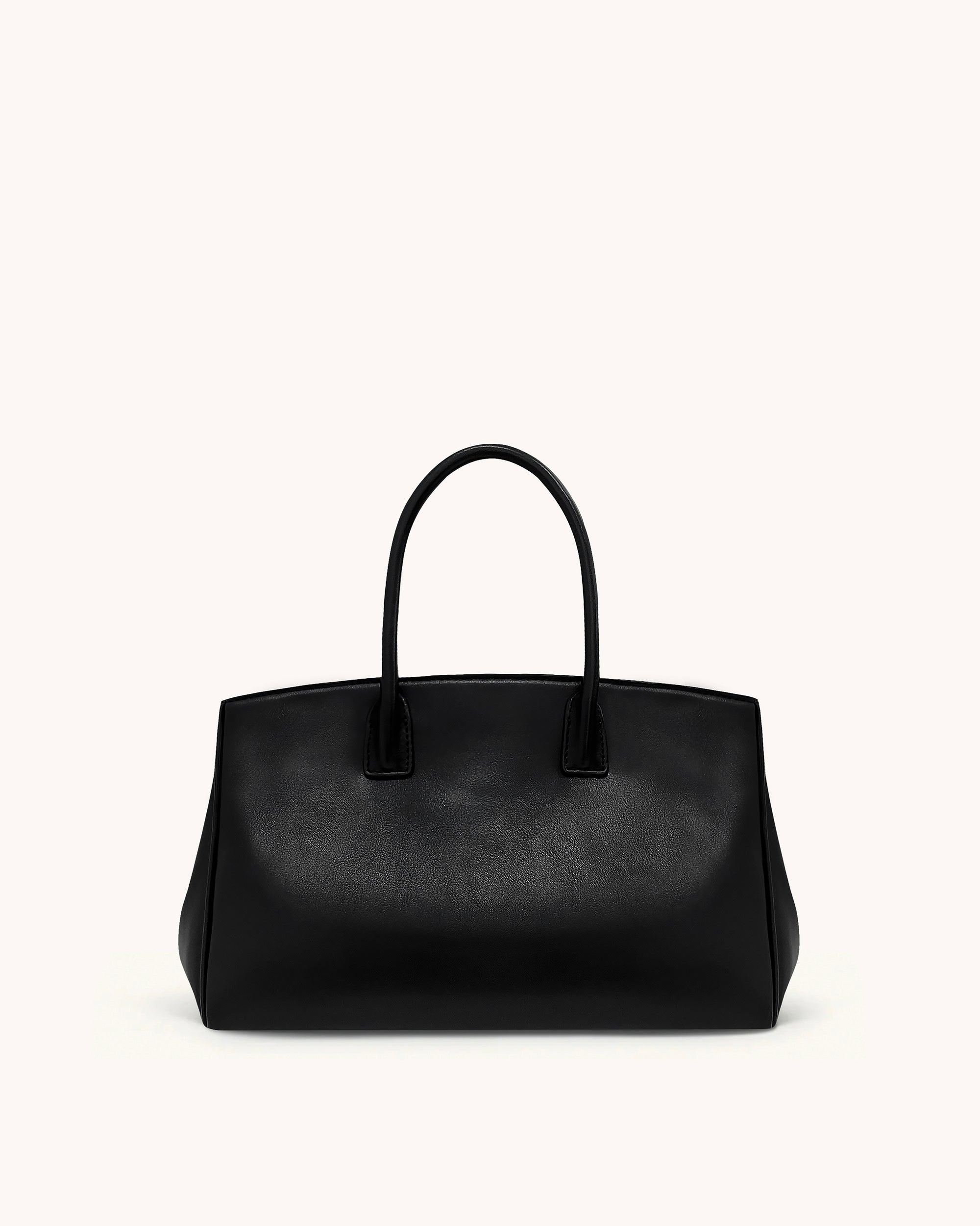 Ziva Metal Lock Decoration Tote Bag - Black