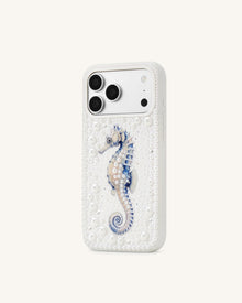 Seahorse Pearl Phone Case - White