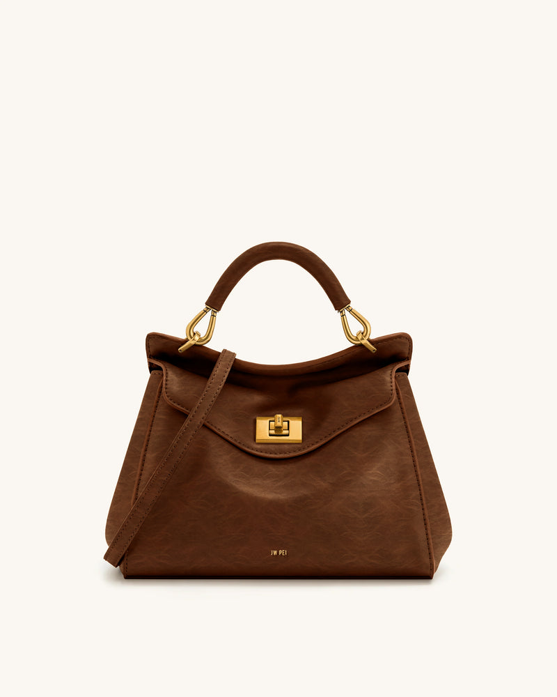 Lucia Classic Top Handle Bag - Coffee Brown