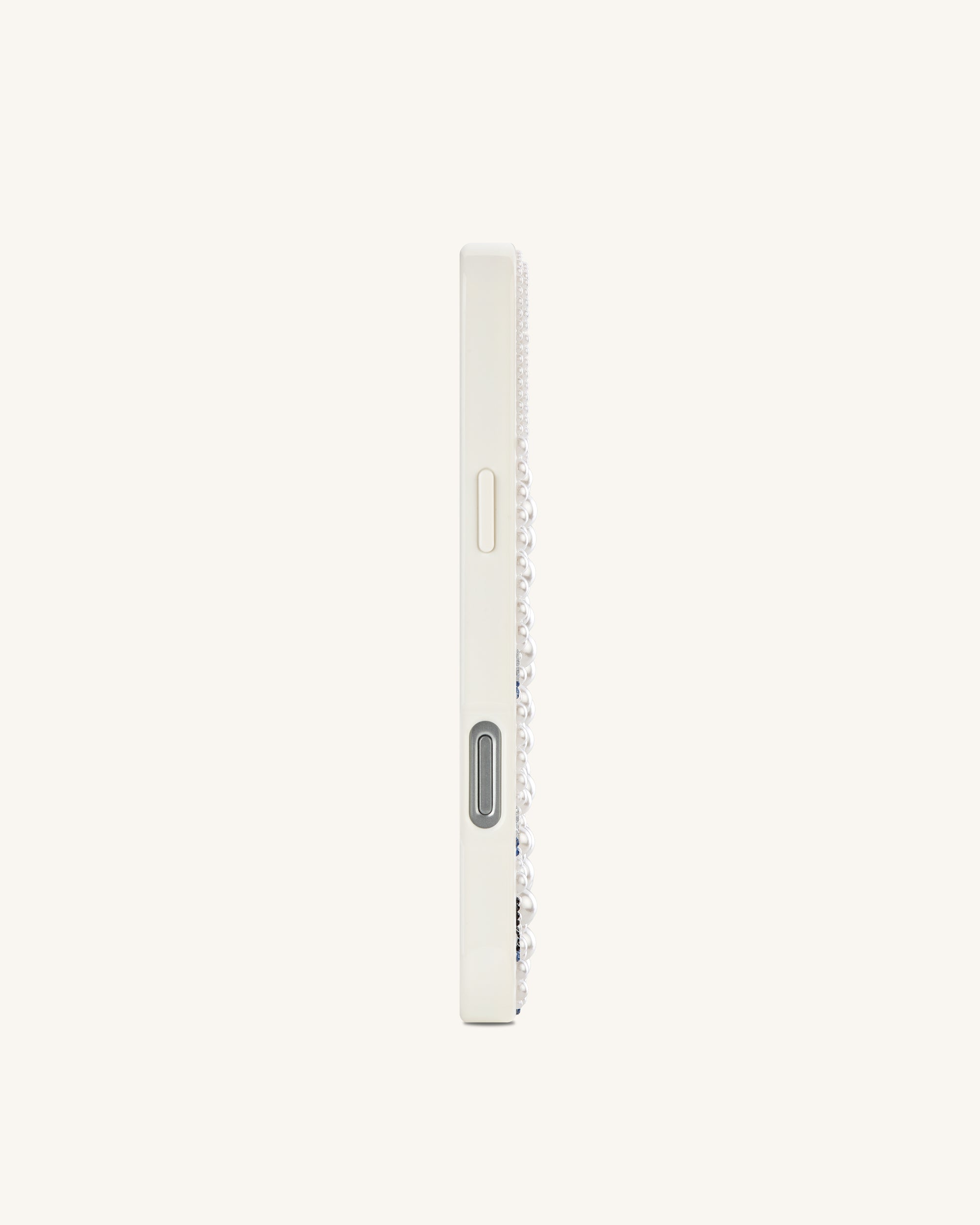 Pearl Swan Embellished Phone Case - White