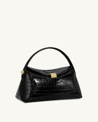 Talia Top Handle Bag - Black Croc