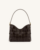 Nadine Dachshund Woven Hobo Bag - Dark Brown