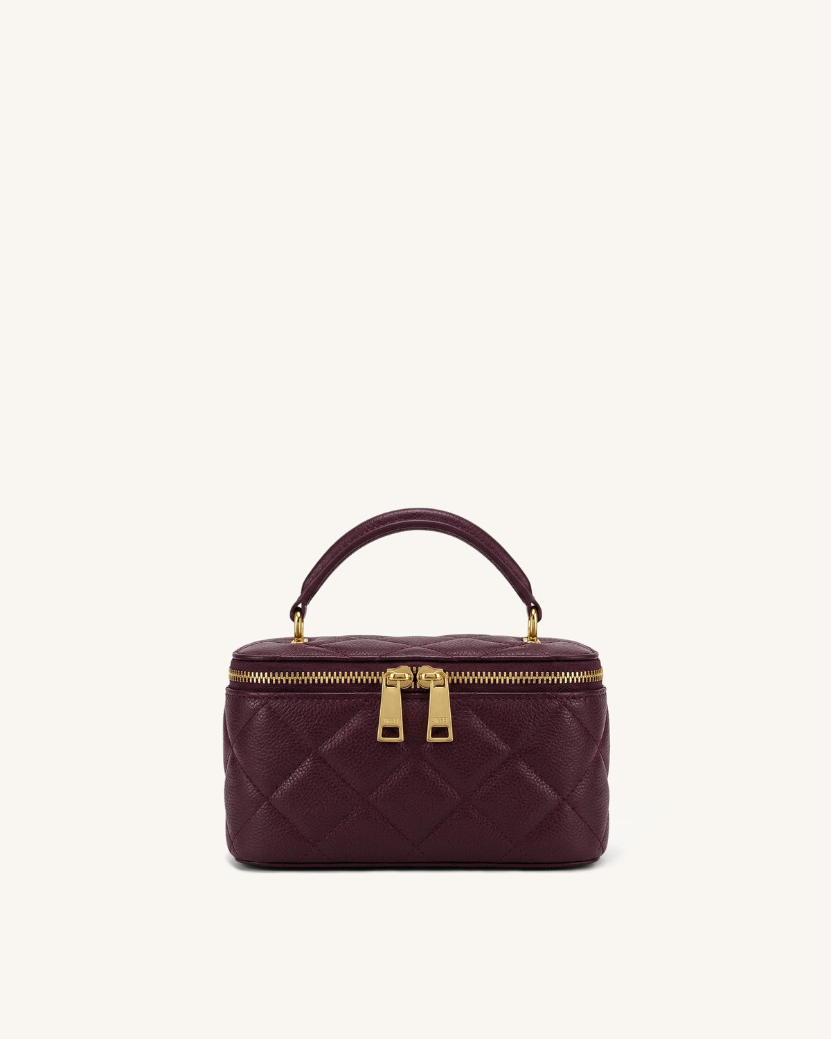 Virella Quilted Vanity Top Handle Bag - Dark Red