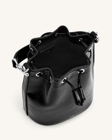 Yulia Crushed Bucket Bag - Black