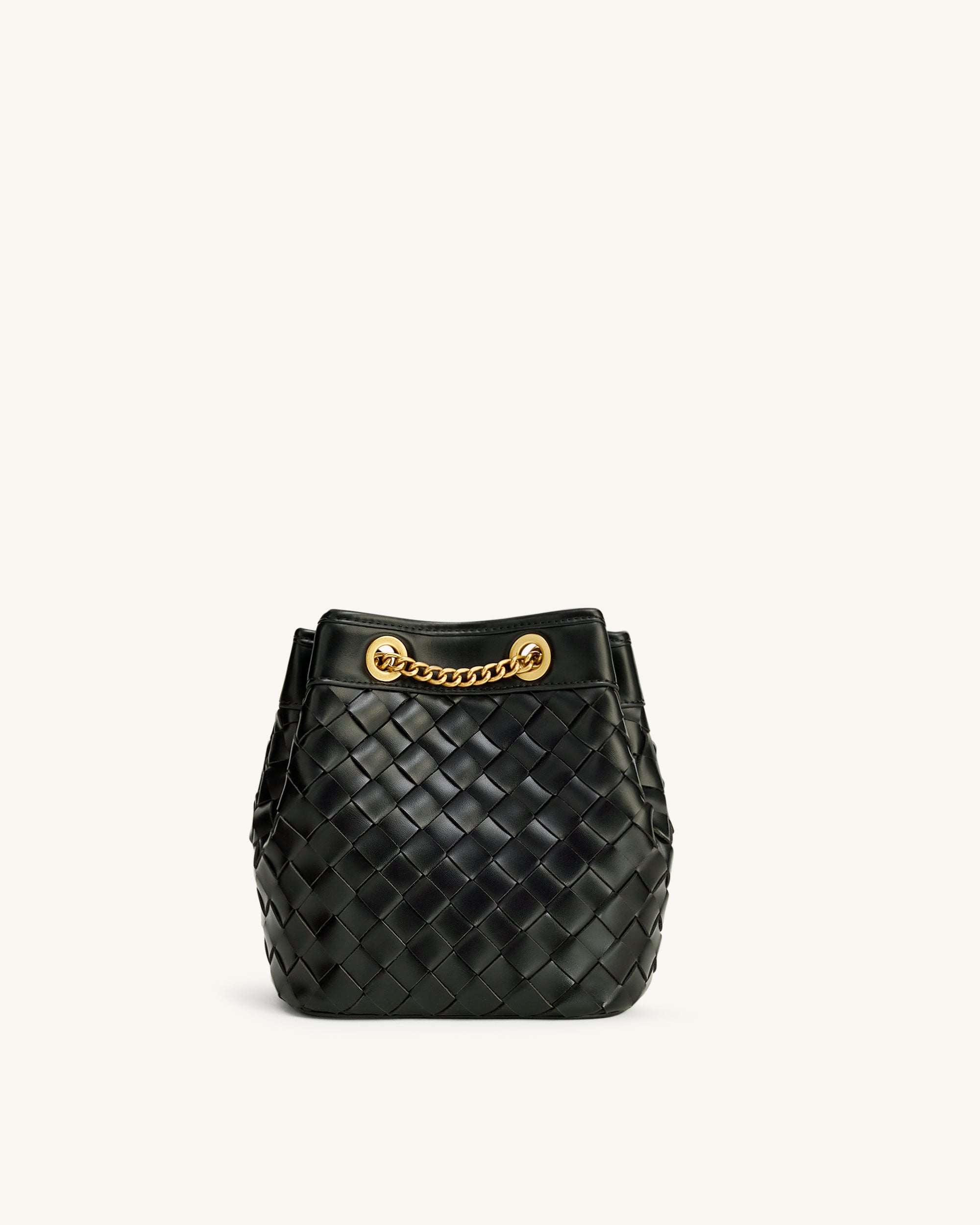 Yara Hand-Woven Bucket Bag - Black