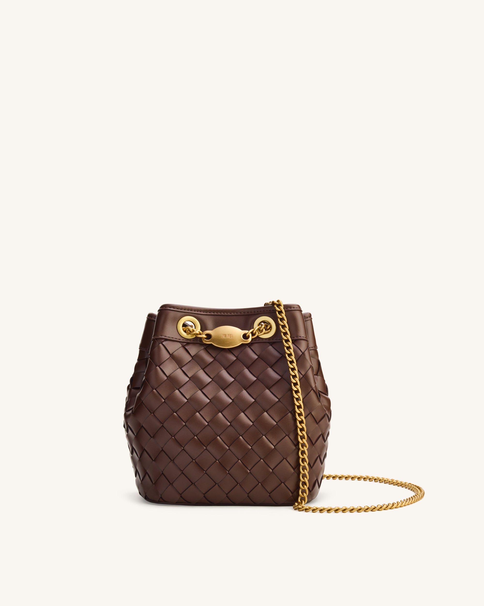 Yara Hand-Woven Bucket Bag - Dark Brown