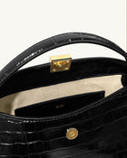 Talia Top Handle Bag - Black Croc