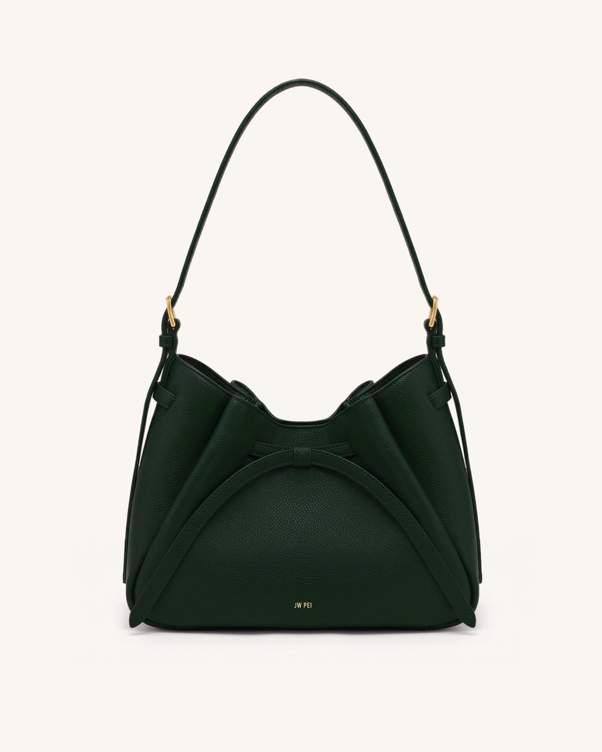 Mabel Soft Bow Shoulder Bag - Dark Green