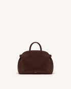 Arden Curved Top Handle Bag - Dark Brown