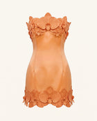 Orchid Trim Strapless Mini Dress - Apricot